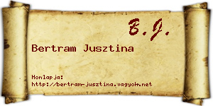 Bertram Jusztina névjegykártya